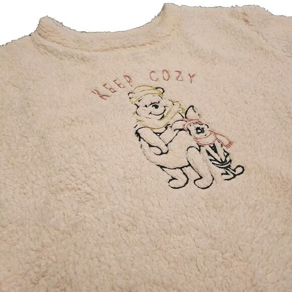 Disney "Keep Cozy" Winnie The Pooh & Piglet Sleepwear Top Comfort Pink Fleece 2X - Picture 2 of 13